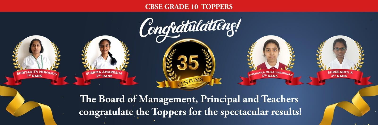 National Centre for Excellence - CBSE Grade 10 Toppers