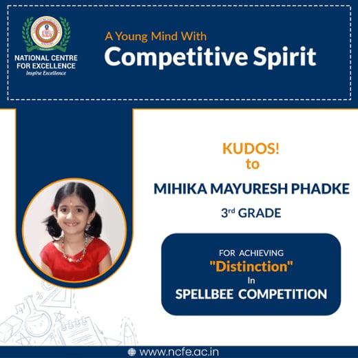 Mihika Mayuresh Phadke Spell Bee Competition Winner (Jeevan Bhima Nagar)