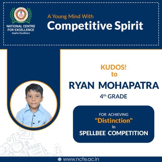 Ryan Mohapatra Spell Bee Competition Winner (Jeevan Bhima Nagar)