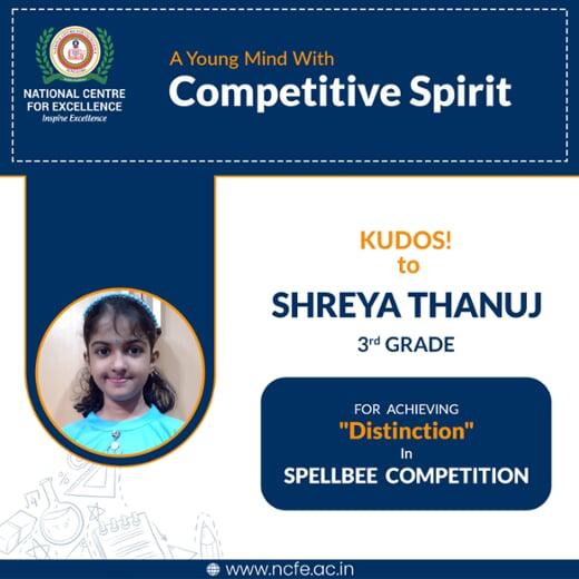 Shreya Thanuj Spell Bee Competition Winner (Jeevan Bhima Nagar)