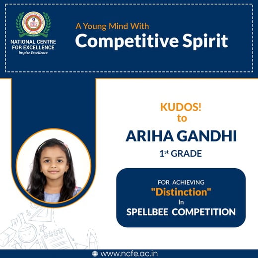 Ariha Gandhi Spell Bee Competition Winner (Jeevan Bhima Nagar)