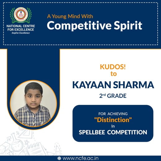 Kayaan Sharma Spell Bee Competition Winner (Jeevan Bhima Nagar)