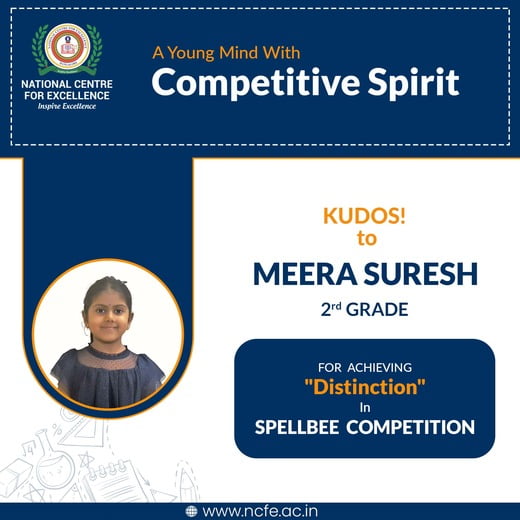 Meera Suresh Spell Bee Competition Winner (Jeevan Bhima Nagar)