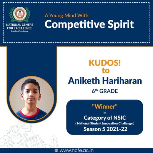 Aniketh Hariharan Winner in NSIC Season 5 - CV Raman Nagar